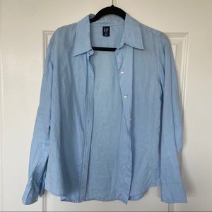 Gap baby blue linen long sleeve